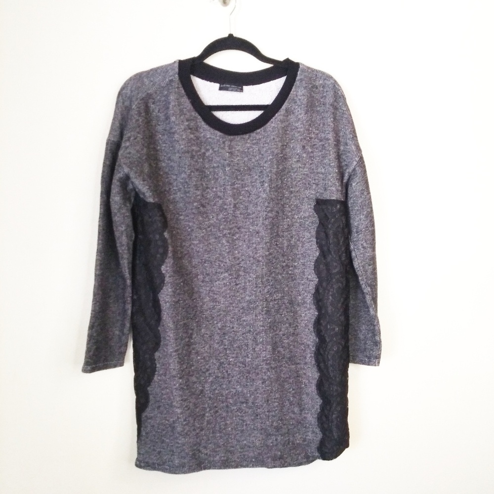 zara w&b collection lace trim sweater trim